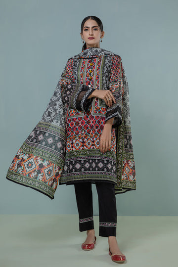 Bonanza Satrangi Black Lawn Suit Ask223p43 Eid Pret 2022 Online Shopping